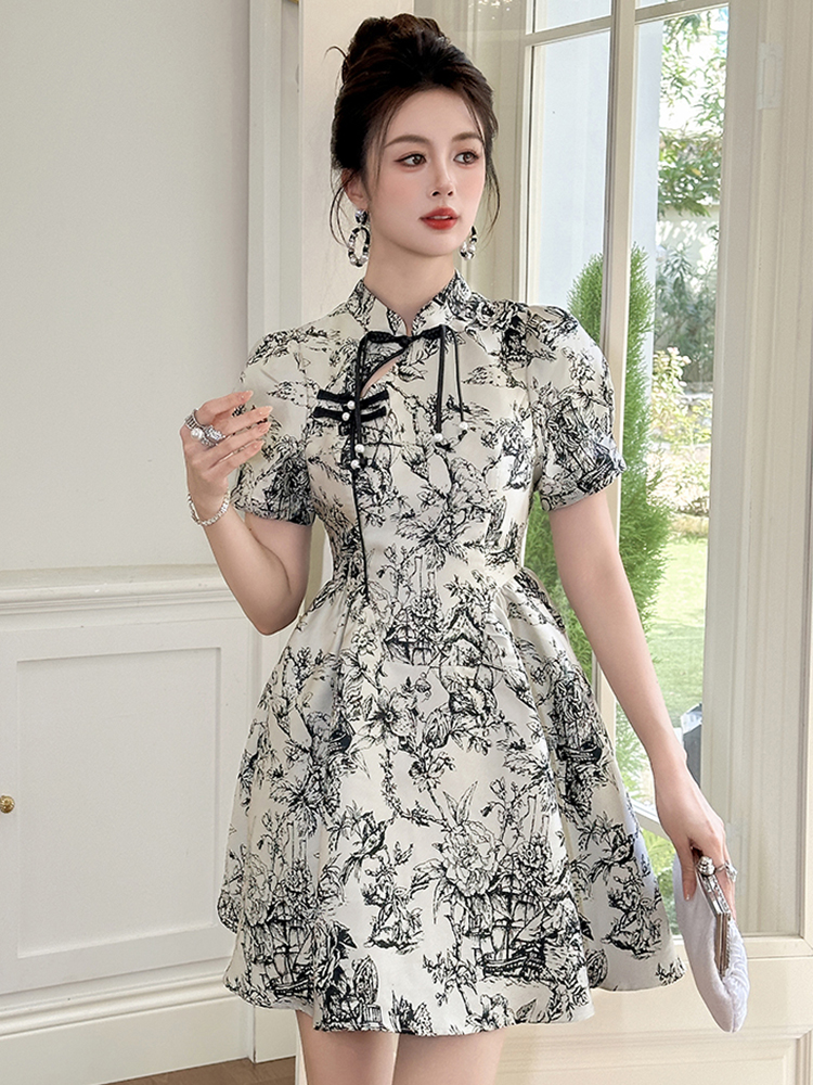 Vintage Fashion Events - Vintage Sweet Cheongsam Mini Dress for