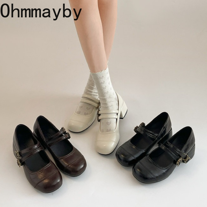 Vintage Fashion Ladies - Vintage Thick Heel Women Mary Jane