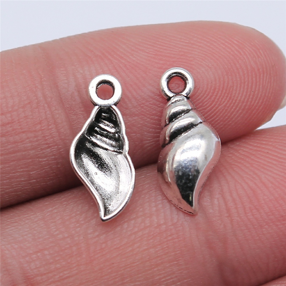 Vintage Fashion Words - 20pcs 16x17mm Antique Silver Color Conch