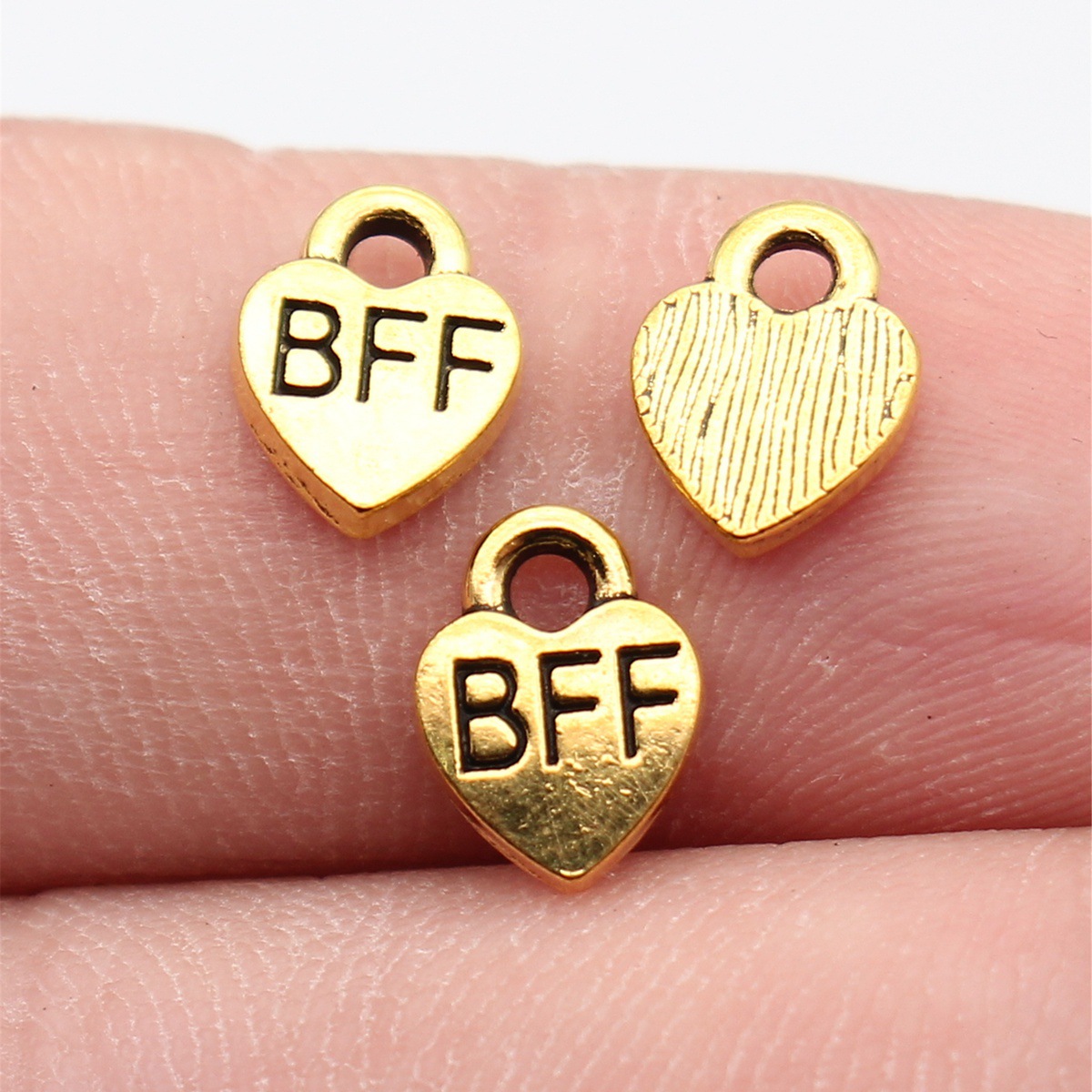 Vintage Fashion Words - 40pcs 9.3x7mm Antique Gold Color Bff