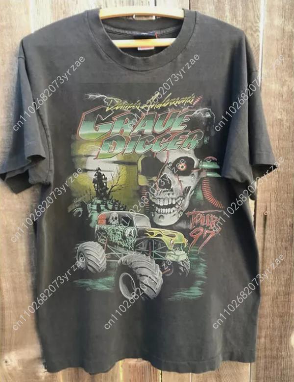 Vintage Fashion T Shirts - Grave Digger Monster Jam Retro Tshirt