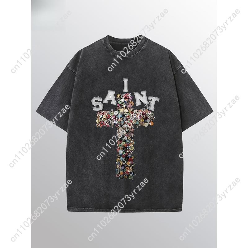 Vintage Fashion T Shirts - SAINT Retro Tshirt Man Woman High
