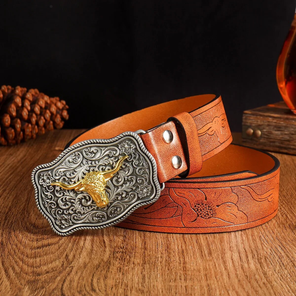 Vintage Fashion Nz - Western cowboy style men's belt vintage