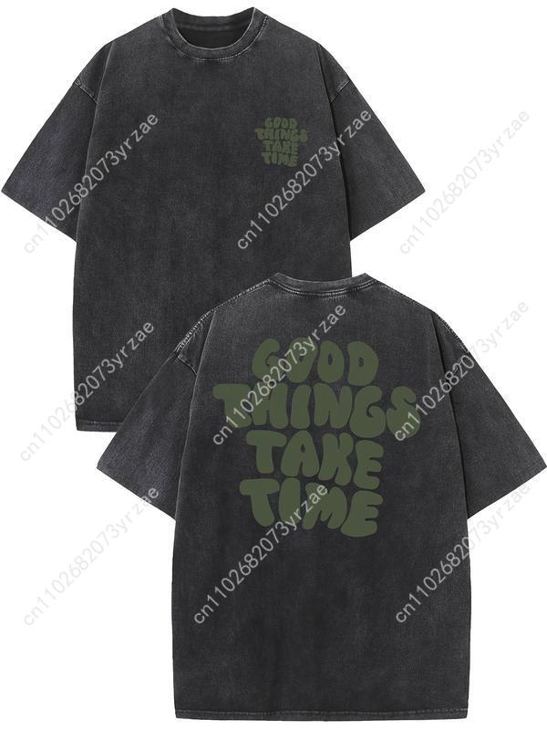 Vintage Fashion T Shirts - Good Things Take Time Retro Tee