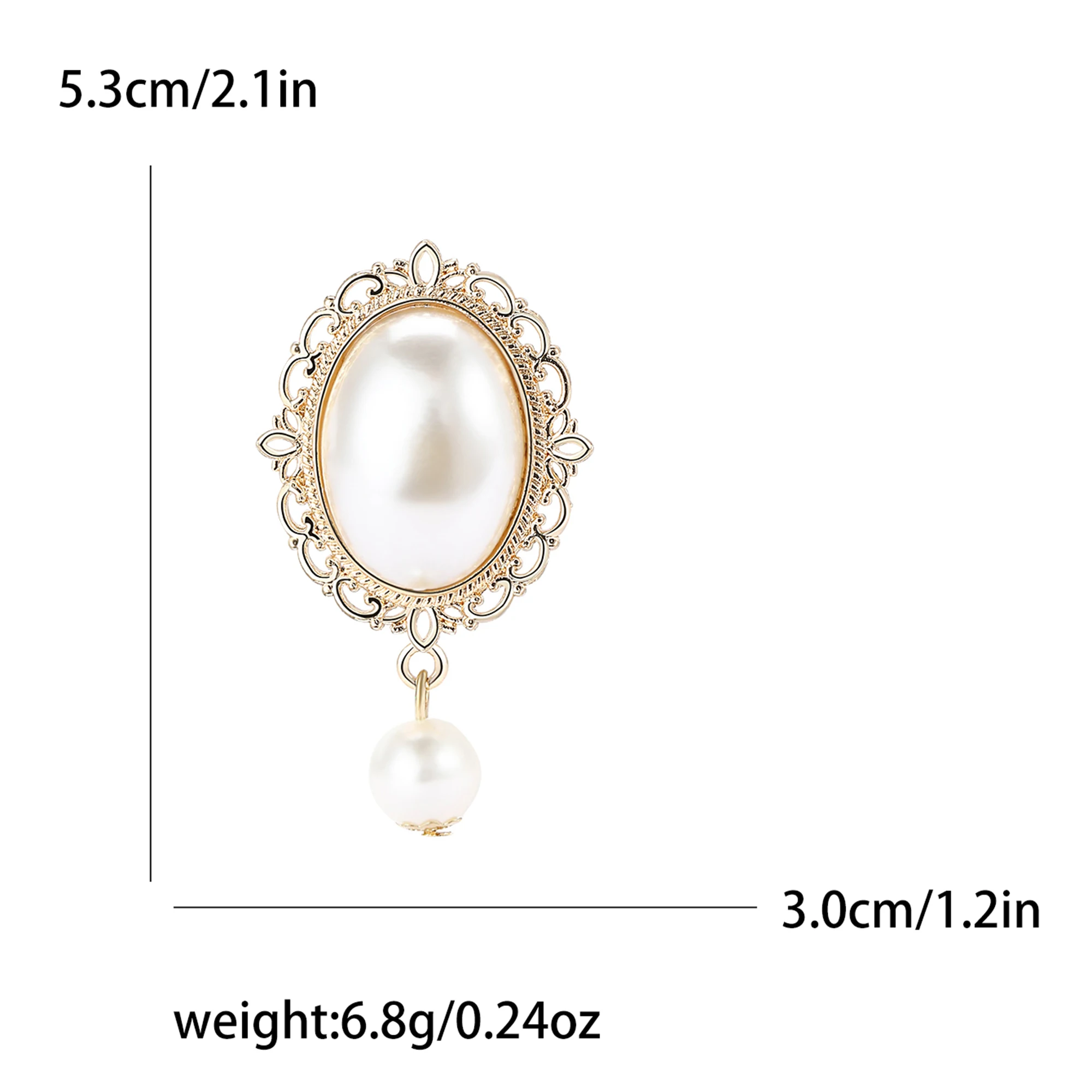 Vintage Pearl Oval Baroque Bro - Vintage Fashion Events recension och pris