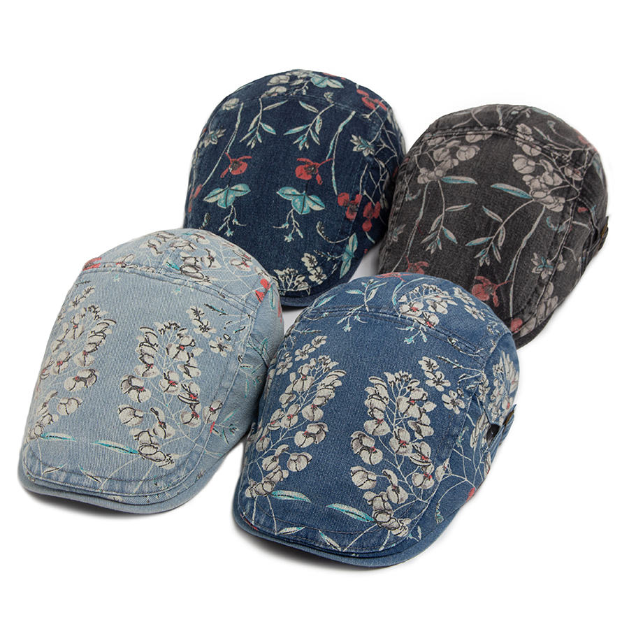 New Vintage Print Denim Beret  - Vintage Fashion Nz recension och pris