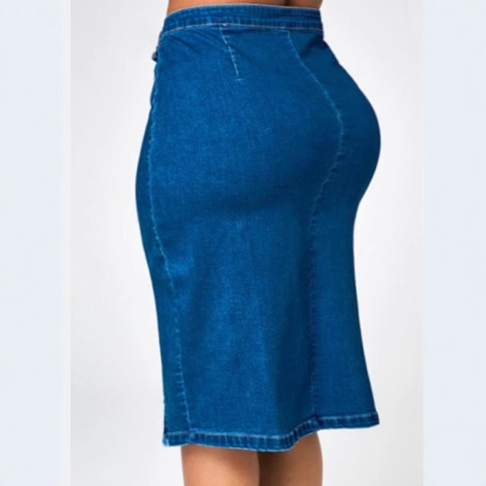 Summer Women's Clothing High S - Denim Skirt Midi Vintage recension och pris