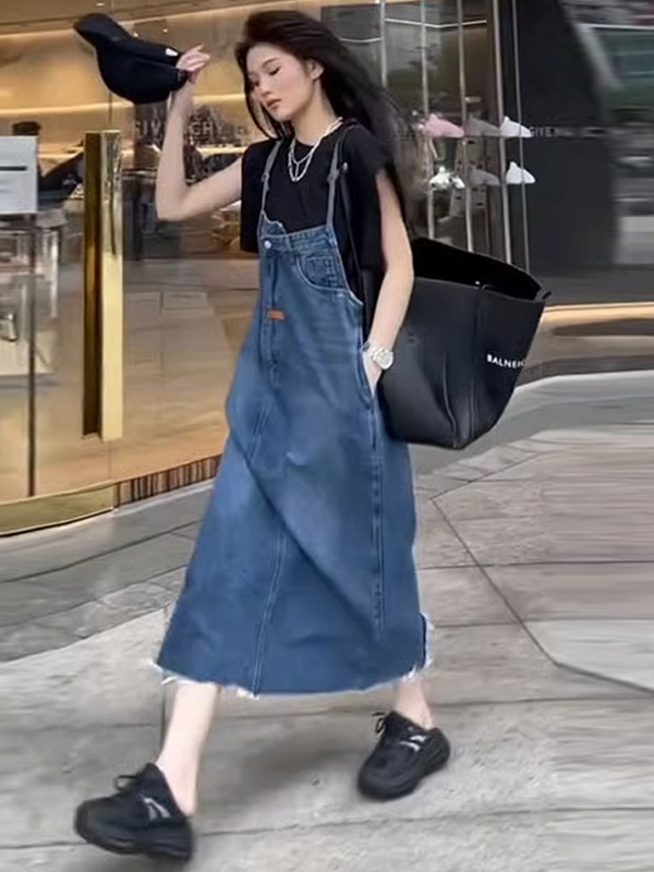 Vintage American Denim Overall - Denim Skirt Midi Vintage recension och pris