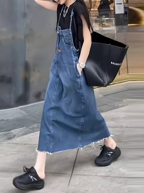 Vintage American Denim Overall - Denim Skirt Midi Vintage recension och pris