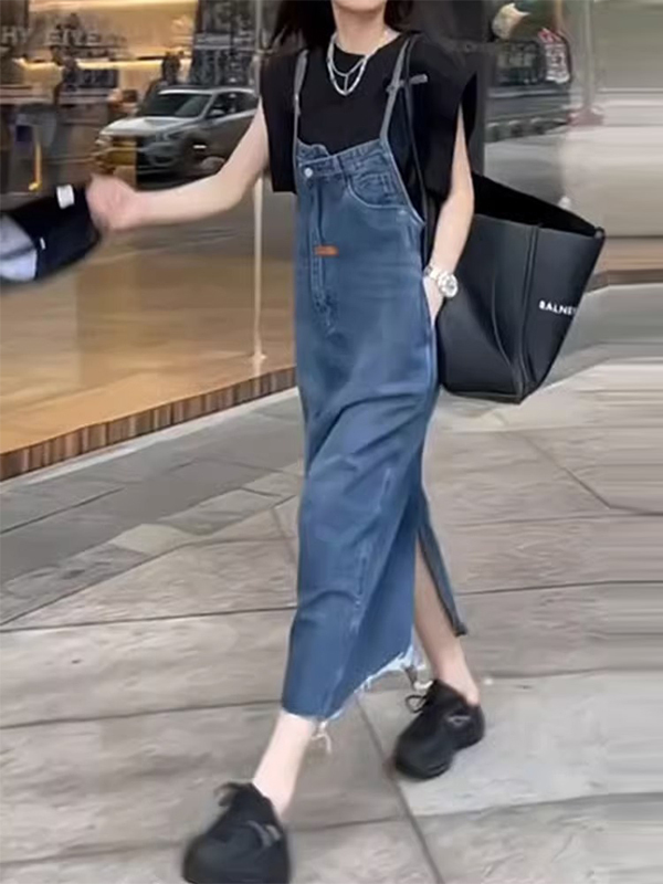 Vintage American Denim Overall - Denim Skirt Midi Vintage recension och pris