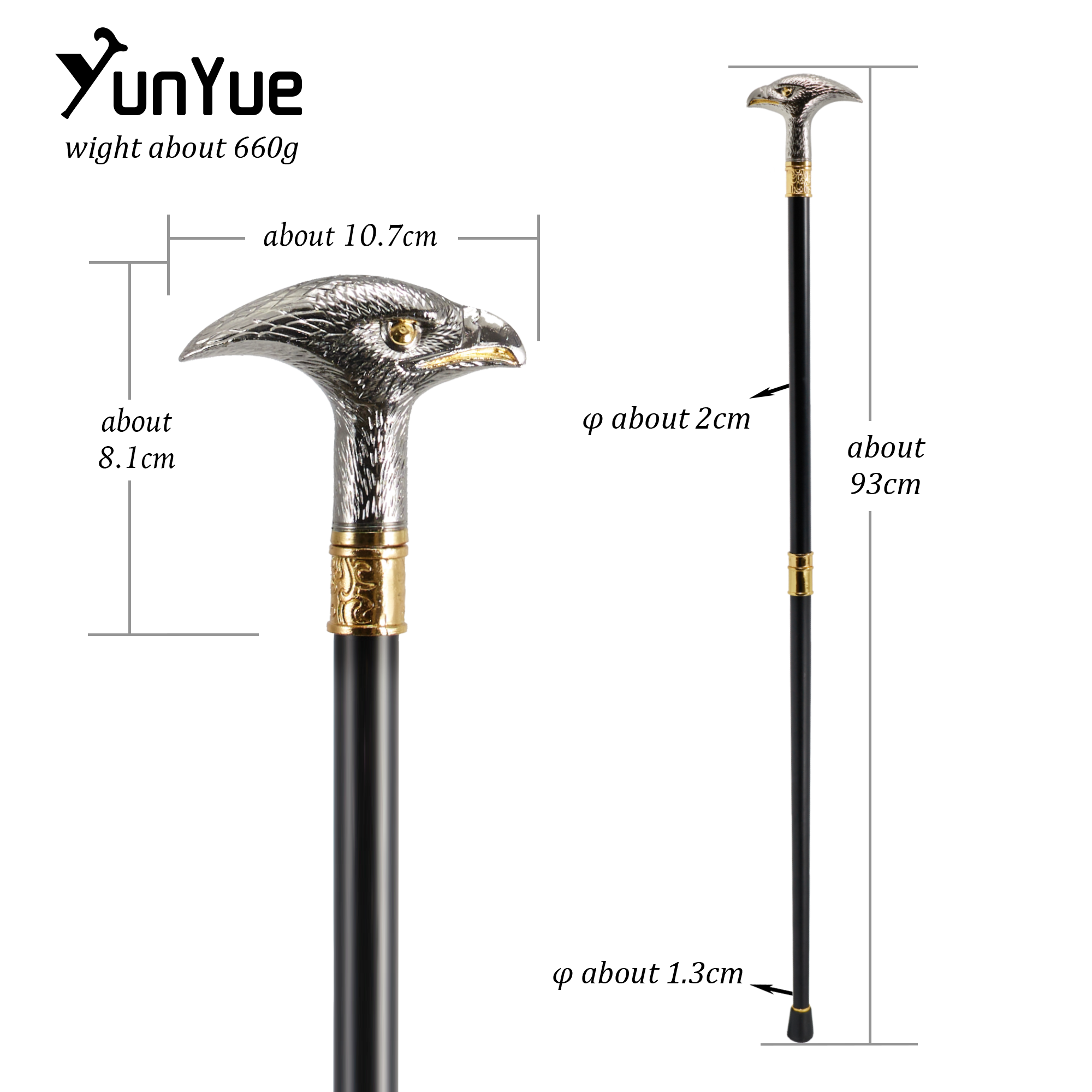 Alloy Eagle Head Fashion Walki - Vintage Fashion Collection recension och pris