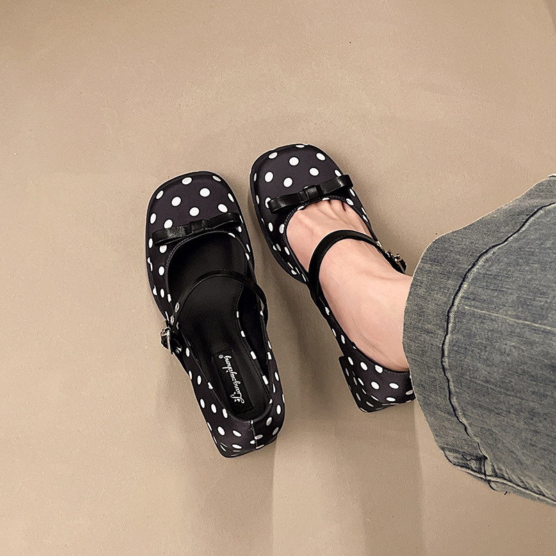 Vintage Thick Heel Polka Dot W - Vintage Fashion Ladies recension och pris