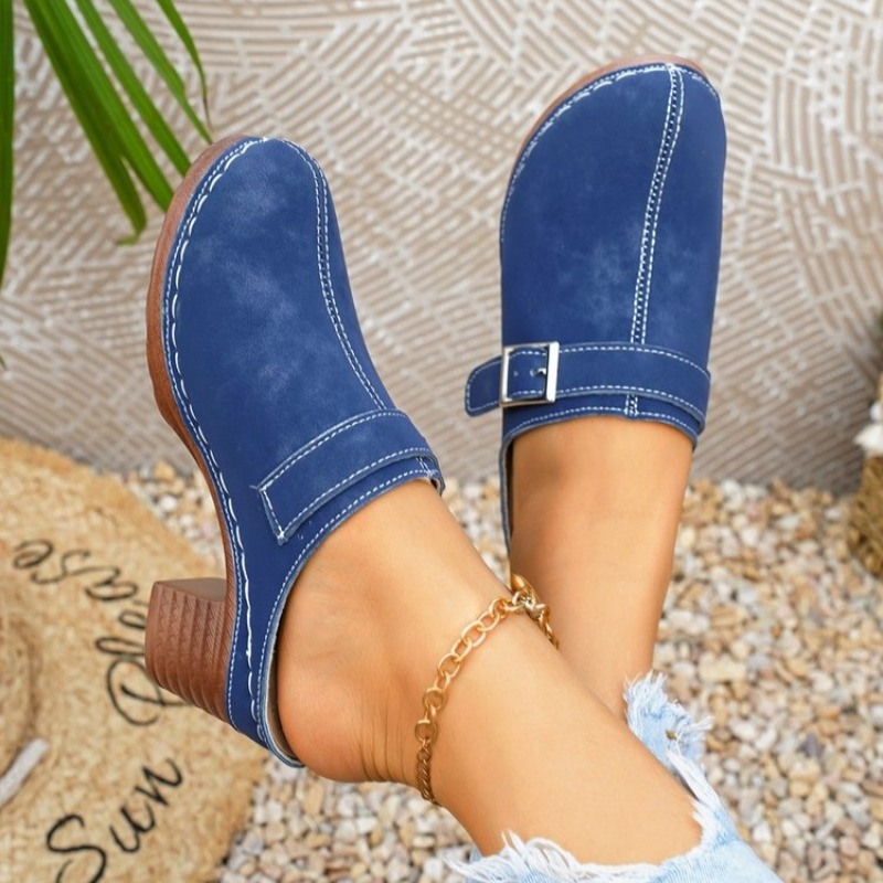 Women's Slip-On Mules Block He - Vintage Fashion Ladies recension och pris