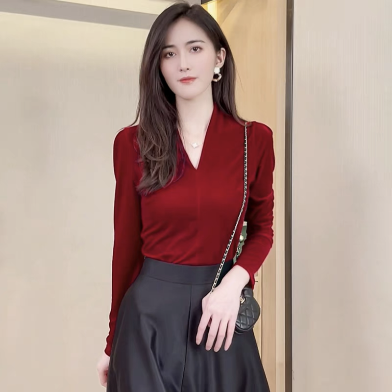 Fashion elegant V-neck long sl - V Vintage Fashion recension och pris
