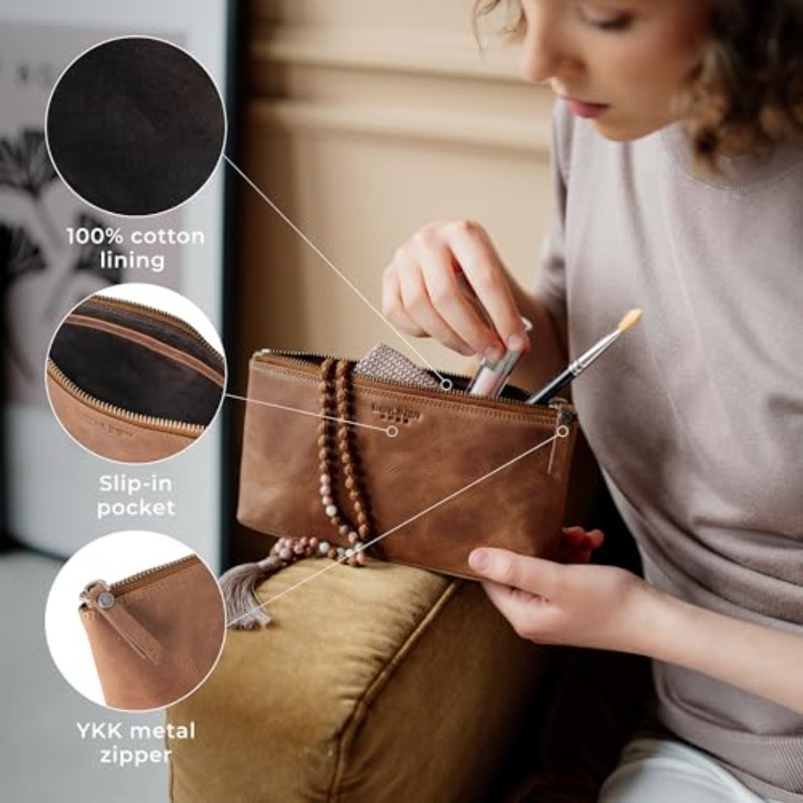 Vintage Genuine Leather Makeup - Vintage Zipper recension och pris