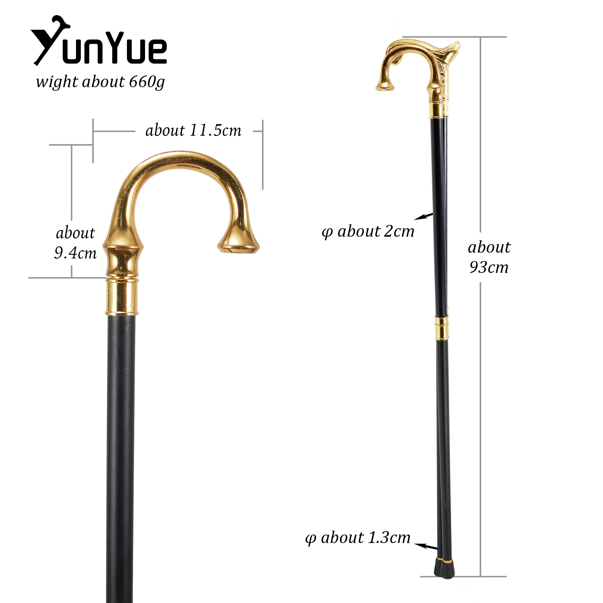 Gold Umbrella Handle Fashion W - Vintage Fashion Collection recension och pris