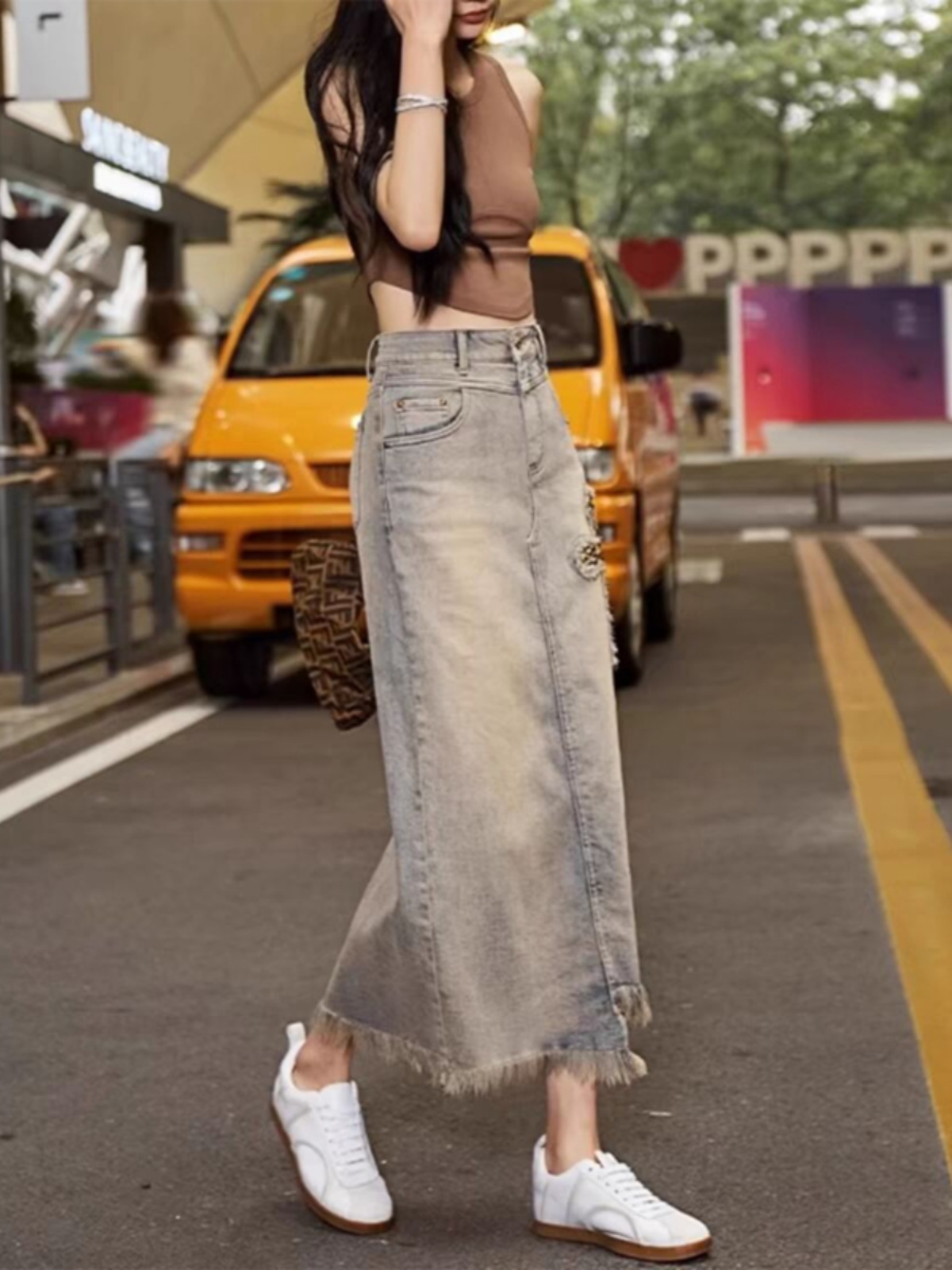 Ladies High Waist Denim Midi S - Denim Skirt Midi Vintage recension och pris