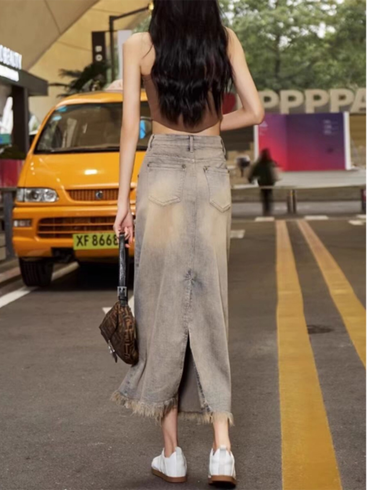 Ladies High Waist Denim Midi S - Denim Skirt Midi Vintage recension och pris