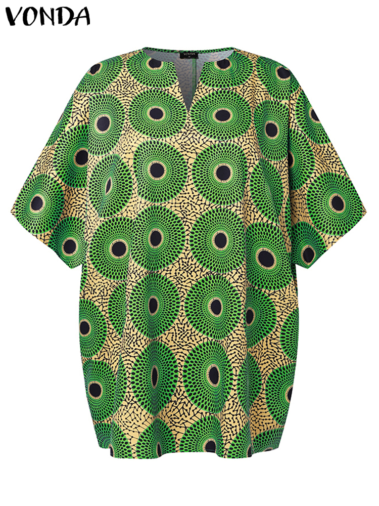 Plus Size 5XL VONDA Women Blou - V Vintage Fashion recension och pris